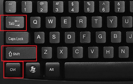 Ctrl+Shift+Tab　功能：以小菜单方式向上切换标签(窗口)