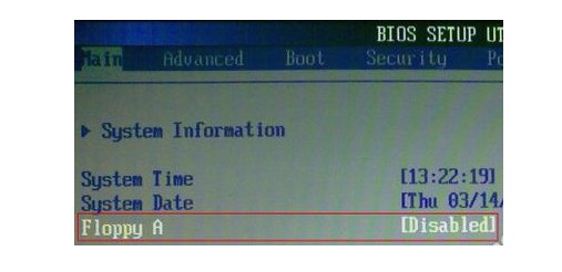 3-Floppy A 项设为Disabled