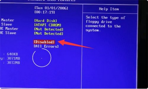 8-选择第一行“Disabled”