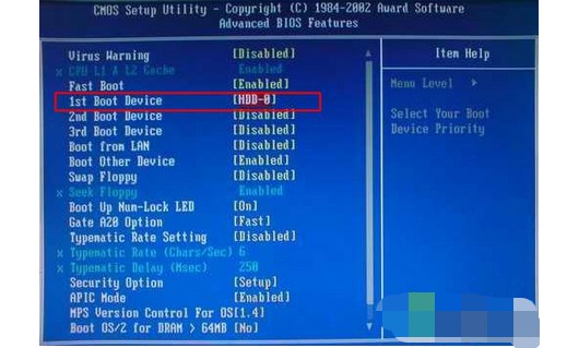 4-选择1st Boot Device