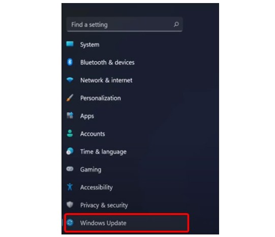 2-点击“Windows Update”