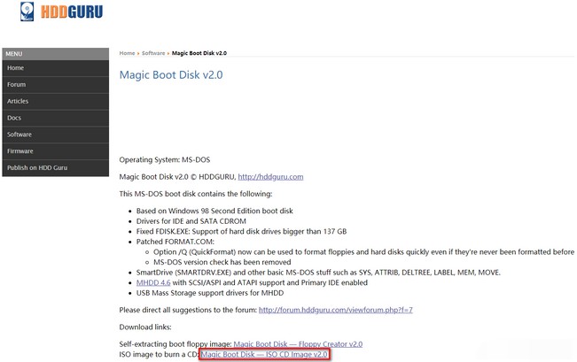 2-选择Magic Boot Disk — ISO CD Image v2.0