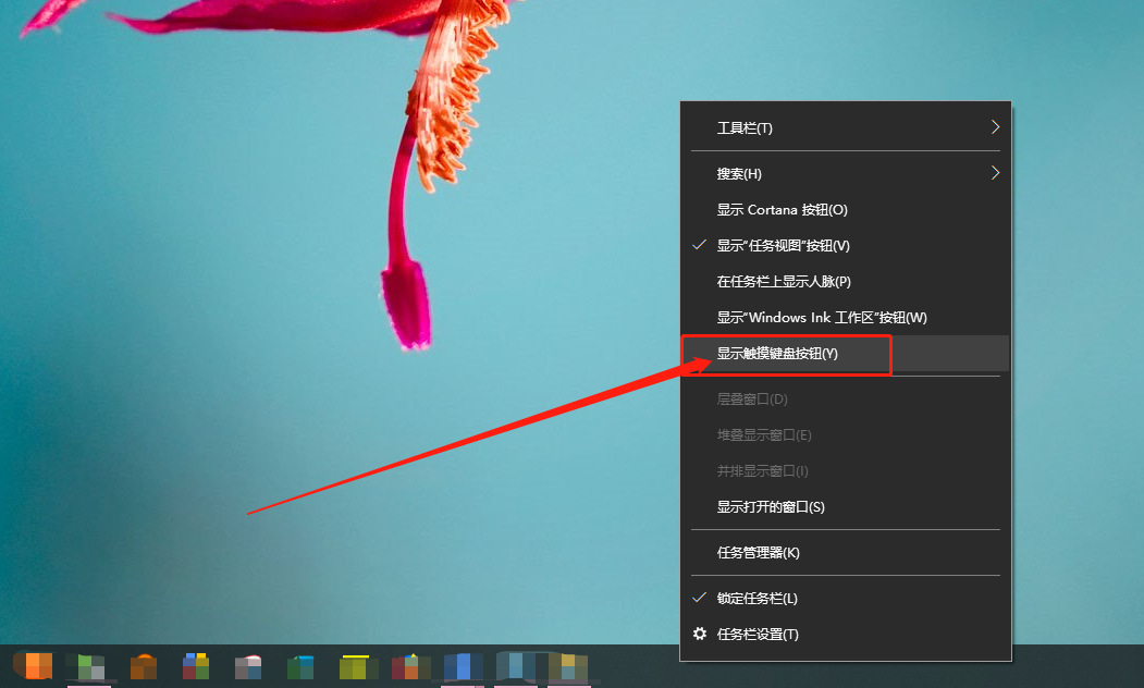 “显示触摸键盘按钮”