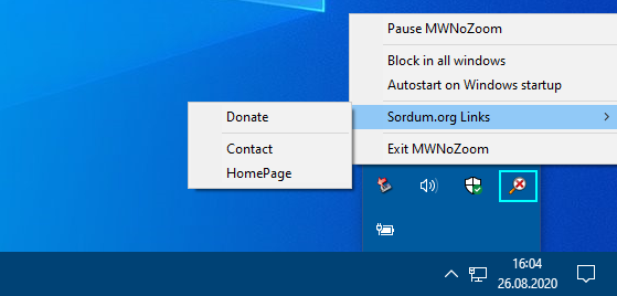 No mouse wheel zoom icon