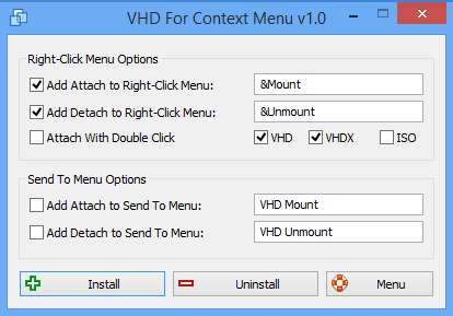 VHD For Context Menu main