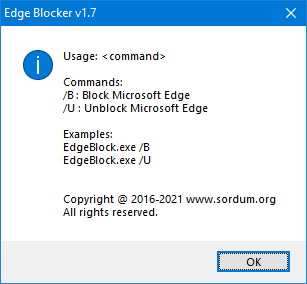 Edge blocker cmd parameters