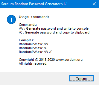 Sordum Random password generator Cmd support