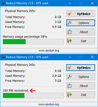 Reduce memory main