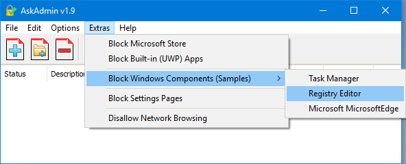 Block Windows components
