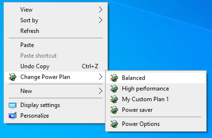 change powerplan via right click menu