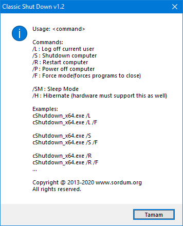 classic shutdown parameter support