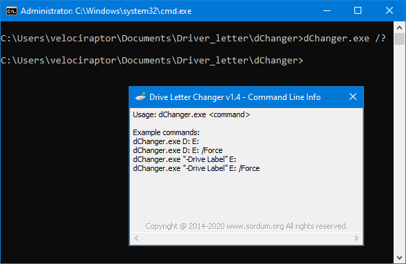 Driver Letter changer cmd support