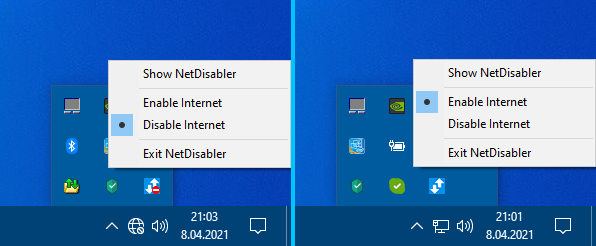 Netdisabler Taskbar icon Properties