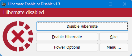 hibernate disabled