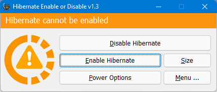 hibernate enable or disable problem