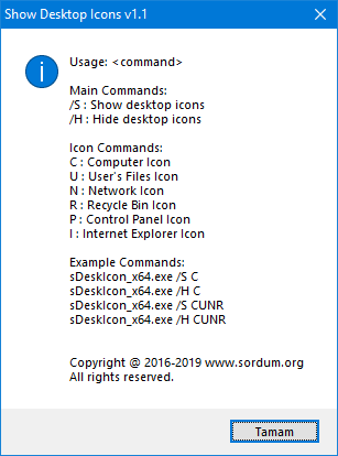 show desktop icon cmd support