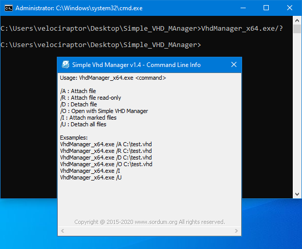 simple vhd manager cmd support