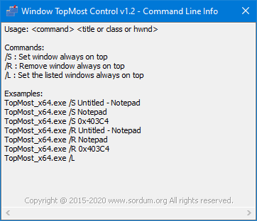 Windows TopMost Control main