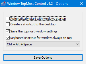 Topmost control options